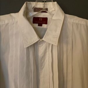 Nordstrom White Tuxedo Shirt with Classic Collar and French Cuffs